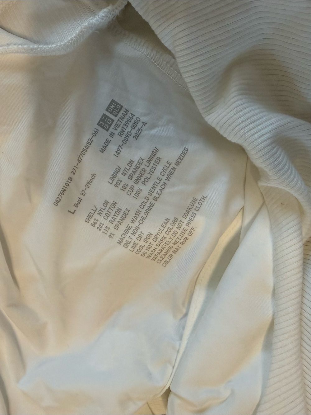Uniqlo Airism White Short Sleeve Ribbed Tee - Picture 3 of 3